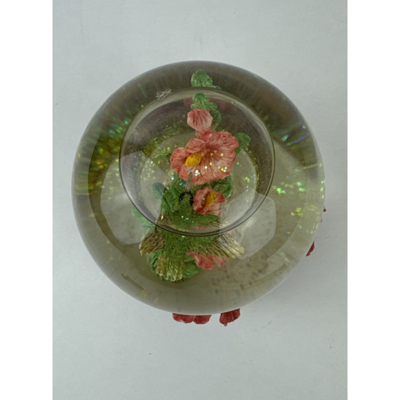 Hummingbird Water Globe San Francisco Music Box Hibiscus Wind Beneath My Wings - Picture 6 of 11